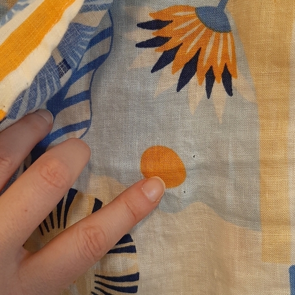 Nicole Miller New York Skirt Women's Large Blue 100% Linen Resort Wear Wrap Midi - Picture 6 of 11